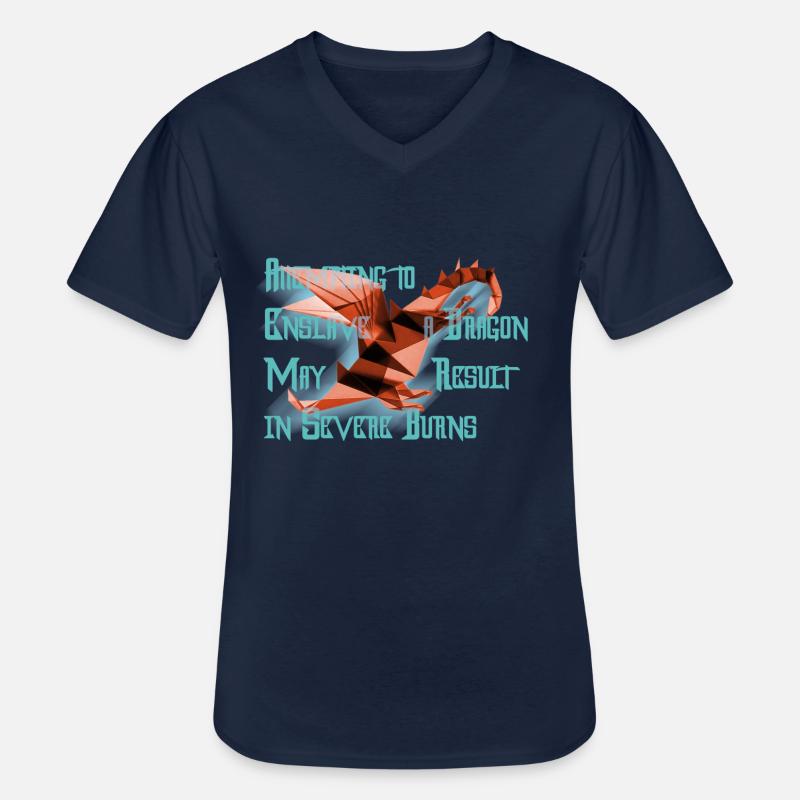 Freundlicher Drache - Männer-T-Shirt mit V-Ausschnitt - Navy