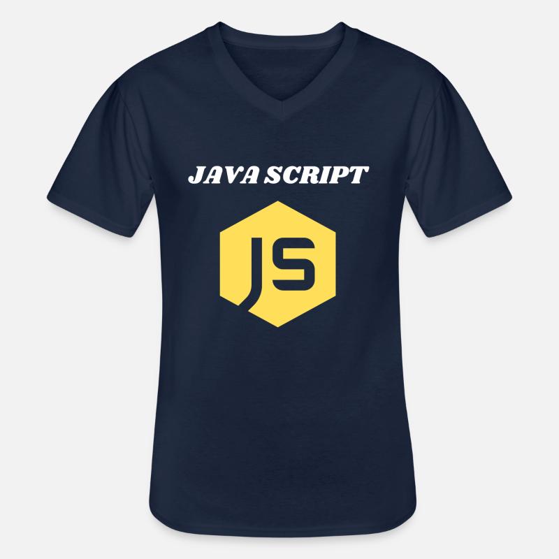 JavaScript Programmeur - T-shirt col V Homme - marine
