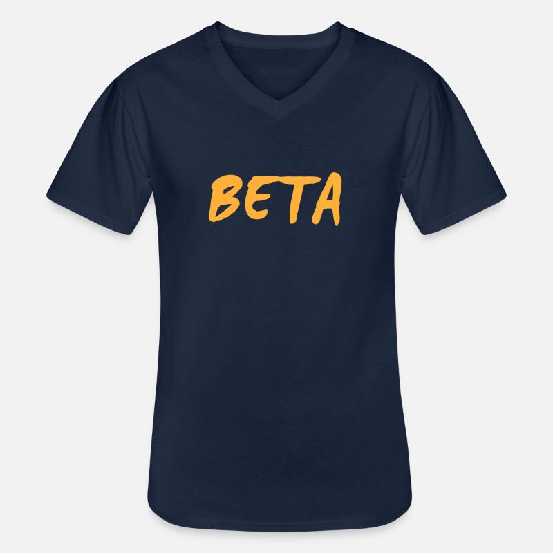 BETA WOLF - Männer-T-Shirt mit V-Ausschnitt - Navy