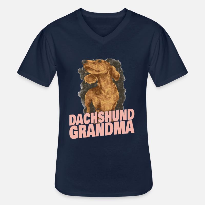 Dackel Oma Großmutter - Männer-T-Shirt mit V-Ausschnitt - Navy