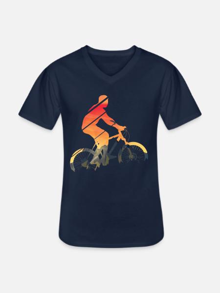 Bicycle MTB - Men's V-Neck T-Shirt - navy