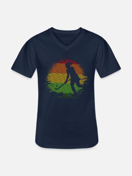 Feldhockey - Männer-T-Shirt mit V-Ausschnitt - Navy