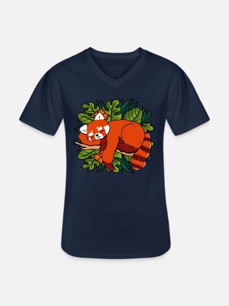 Cat Bear Little Panda - Men's V-Neck T-Shirt - navy