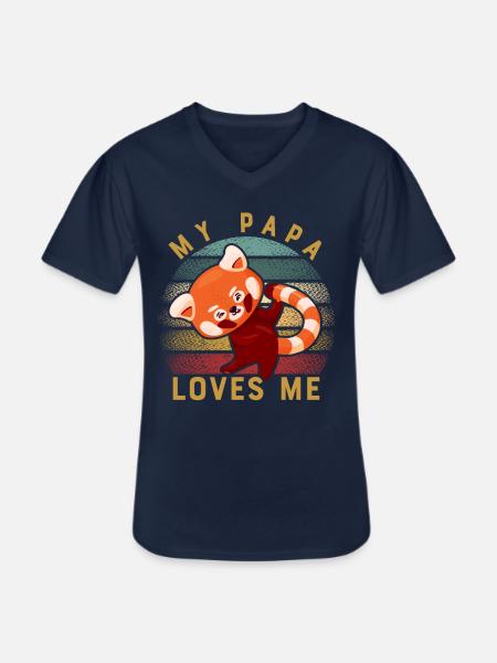 My Papa loves me - Men's V-Neck T-Shirt - navy