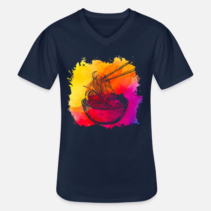 Ramen Retro - Männer-T-Shirt mit V-Ausschnitt - Navy