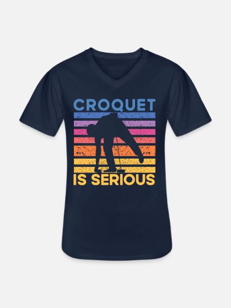 Croquet is serious - Men's V-Neck T-Shirt - navy