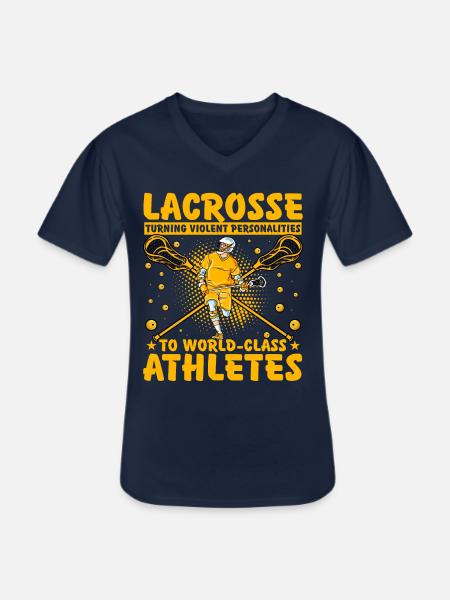 Lacrosse Lustiger Spruch - Männer-T-Shirt mit V-Ausschnitt - Navy