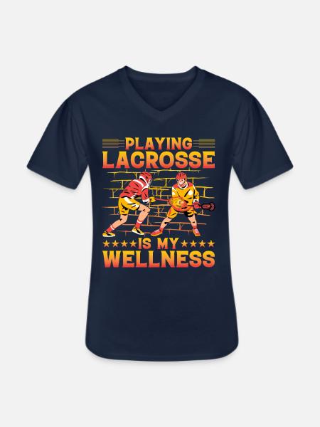 Playing Lacrosse is my Wellness - Männer-T-Shirt mit V-Ausschnitt - Navy