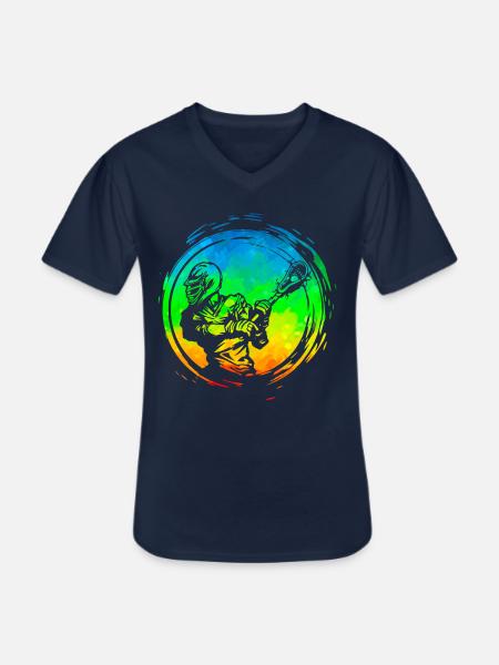 Lacrosse - Men's V-Neck T-Shirt - navy