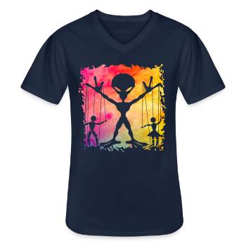 Étranger - T-shirt col V Homme - marine - Devant - AI Model Male 178 dark (178cm)