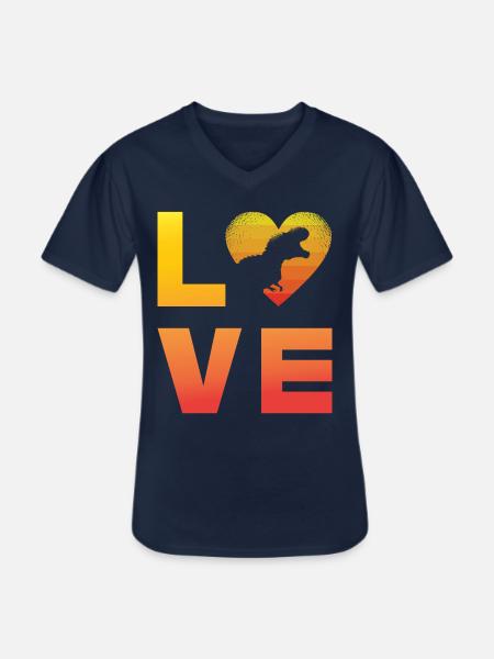 Dinosaurier Liebe - Männer-T-Shirt mit V-Ausschnitt - Navy