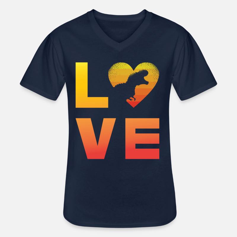 Dinosaurier Liebe - Männer-T-Shirt mit V-Ausschnitt - Navy