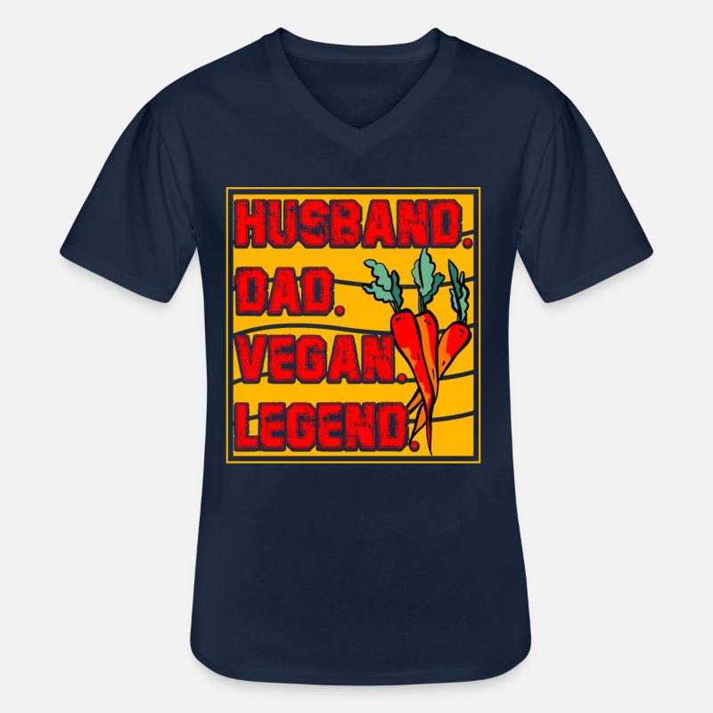 Husband Dad Vegan Legend - Männer-T-Shirt mit V-Ausschnitt - Navy