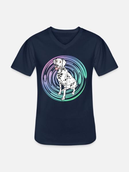Dalmatiner Retro - Männer-T-Shirt mit V-Ausschnitt - Navy