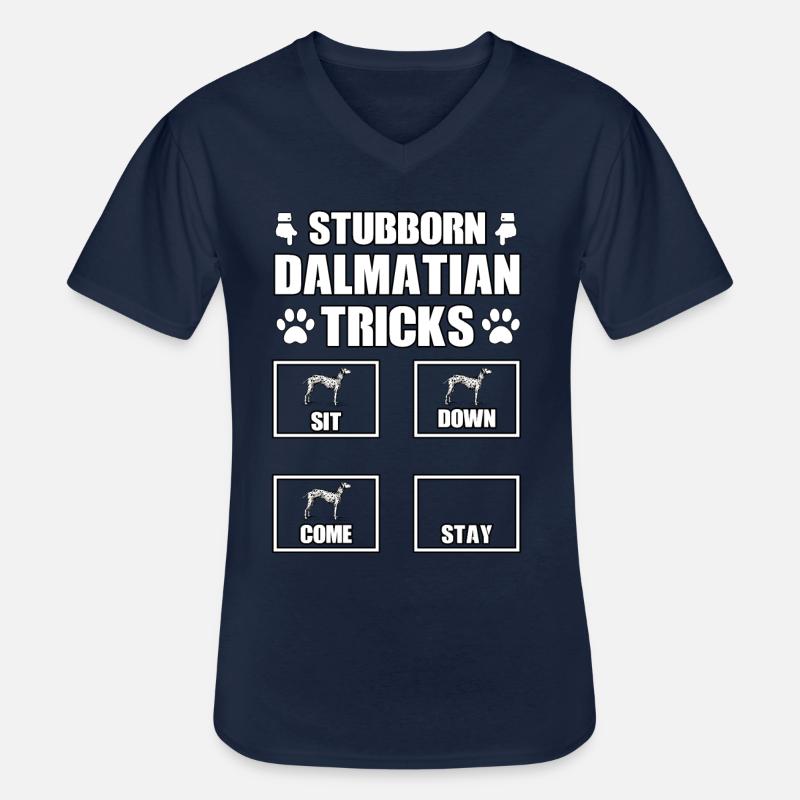 Stubborn Dalmatian Tricks - Männer-T-Shirt mit V-Ausschnitt - Navy