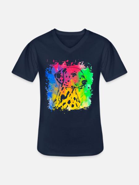 Dalmatiner Retro - Männer-T-Shirt mit V-Ausschnitt - Navy