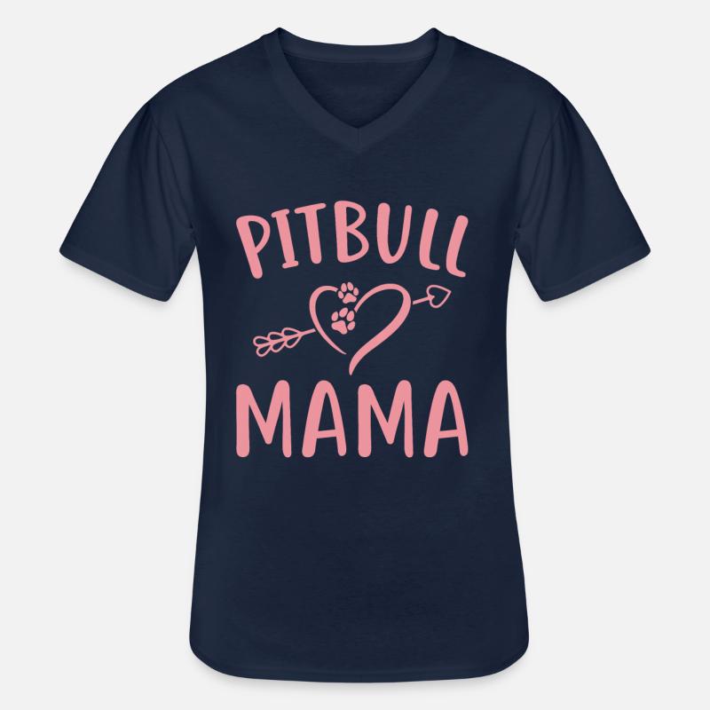 Pitbull Mama - Männer-T-Shirt mit V-Ausschnitt - Navy