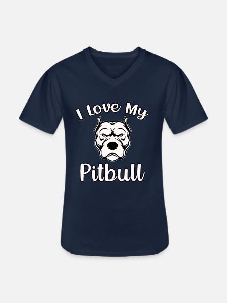 J’adore mon pitbull - T-shirt col V Homme - marine