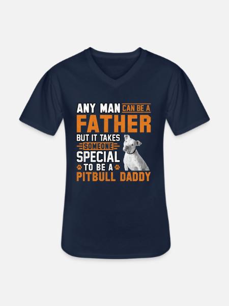 Pitbull Daddy Father - Men's V-Neck T-Shirt - navy