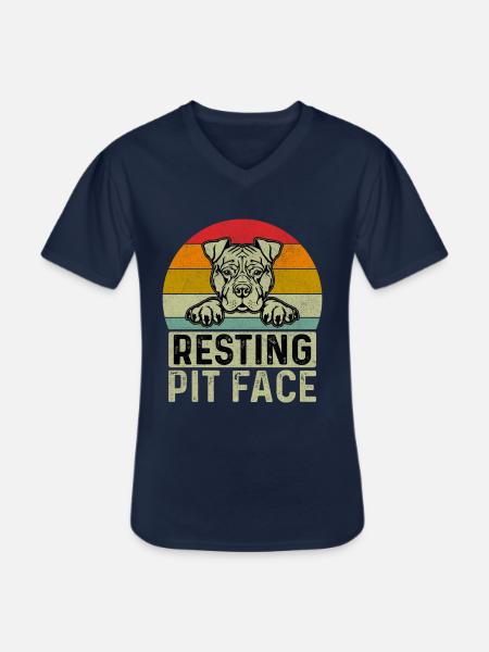 Resting Pit face - Men's V-Neck T-Shirt - navy