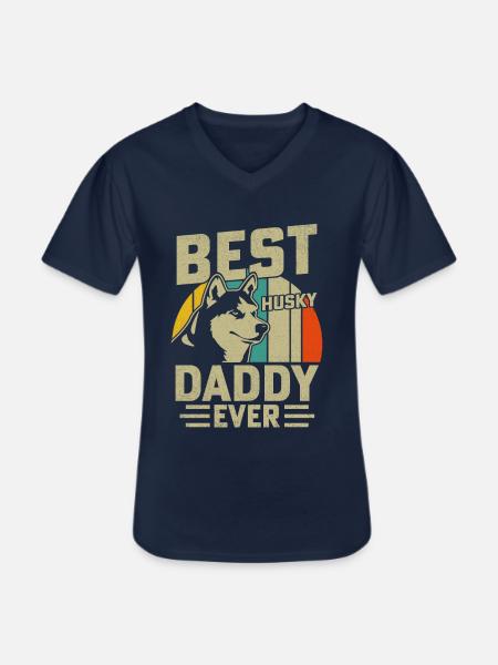 Best Husky Daddy ever - Men's V-Neck T-Shirt - navy