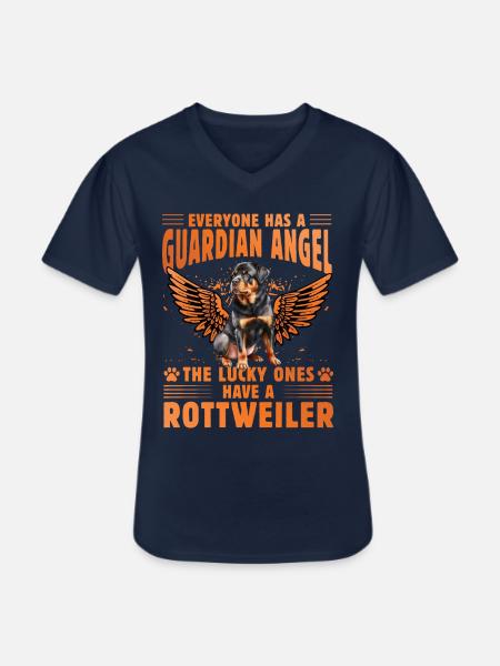 Guardian Angel Rottweiler - Men's V-Neck T-Shirt - navy