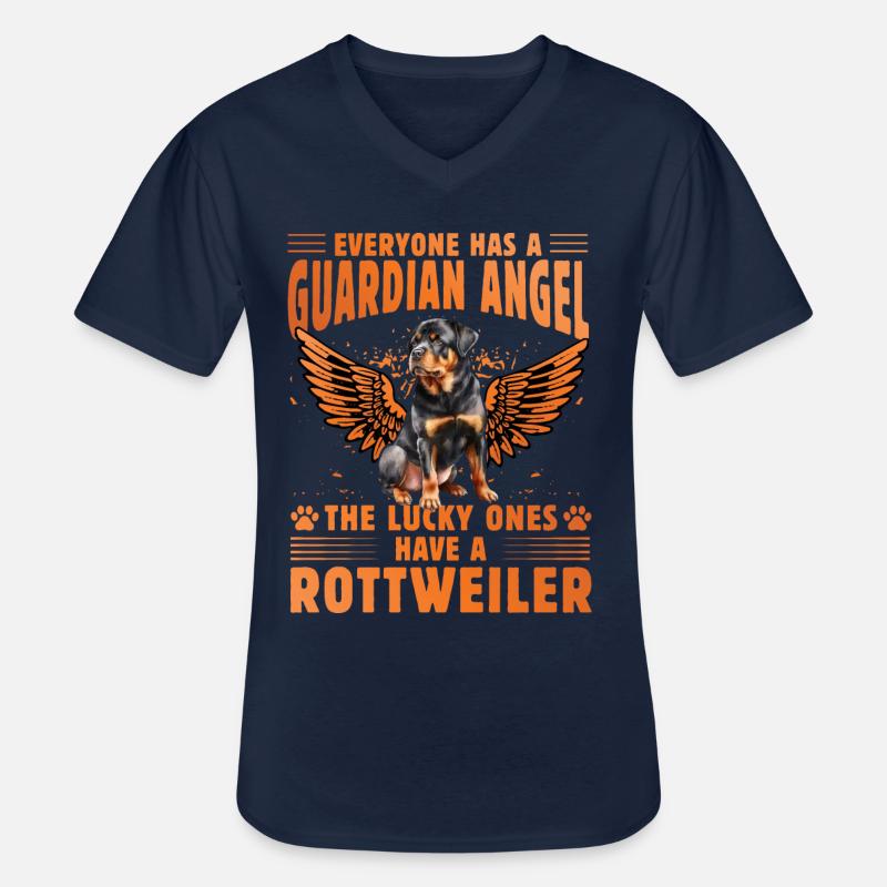Guardian Angel Rottweiler - Männer-T-Shirt mit V-Ausschnitt - Navy