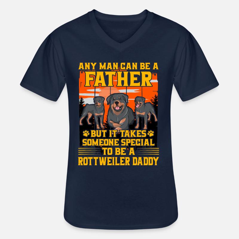 Rottweiler Daddy - Männer-T-Shirt mit V-Ausschnitt - Navy