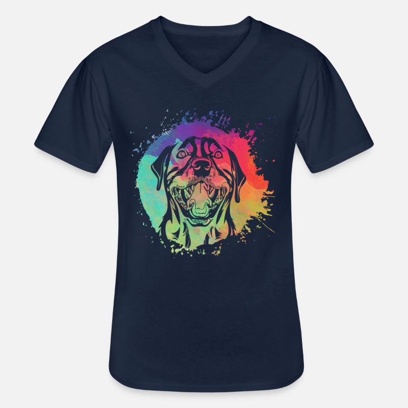 Rottweiler Retro - Männer-T-Shirt mit V-Ausschnitt - Navy