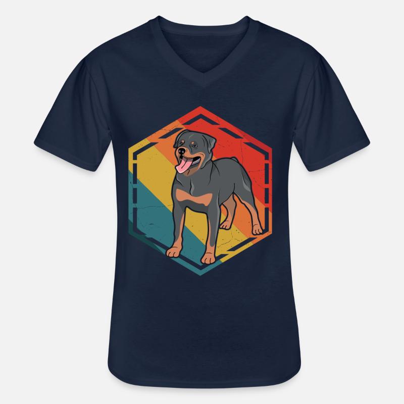 Rottweiler Retro - Männer-T-Shirt mit V-Ausschnitt - Navy
