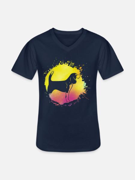Beagle - T-shirt col V Homme - marine