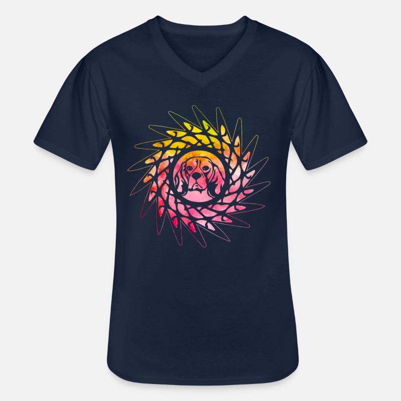 Beagle Hund - Männer-T-Shirt mit V-Ausschnitt - Navy