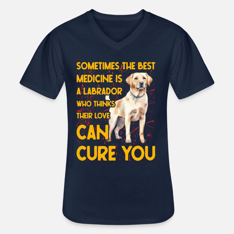 Labrador Lustiger Spruch - Männer-T-Shirt mit V-Ausschnitt - Navy