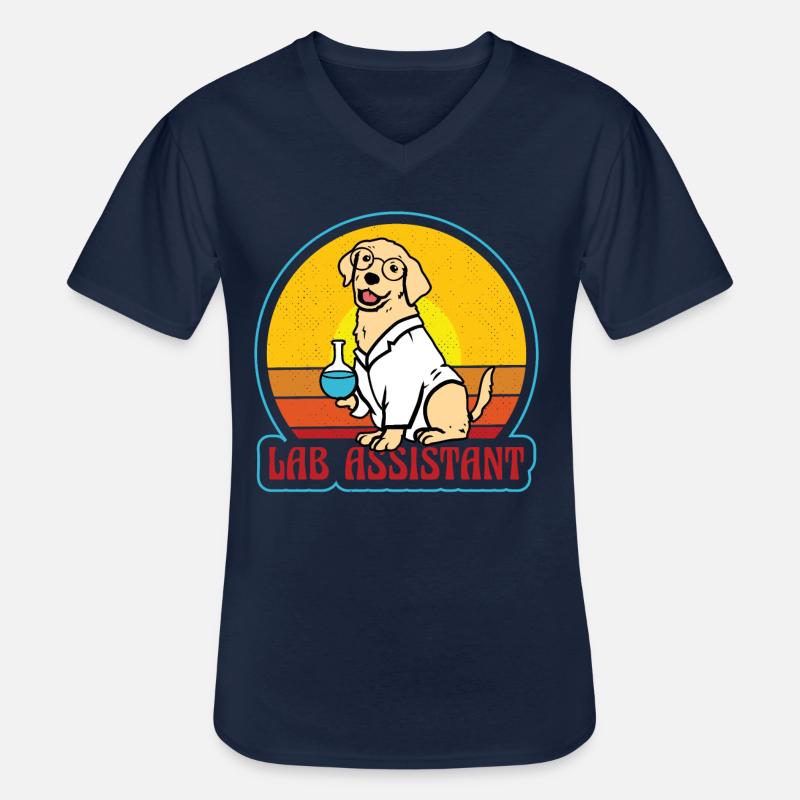 Labrador Lab Assistant - Männer-T-Shirt mit V-Ausschnitt - Navy