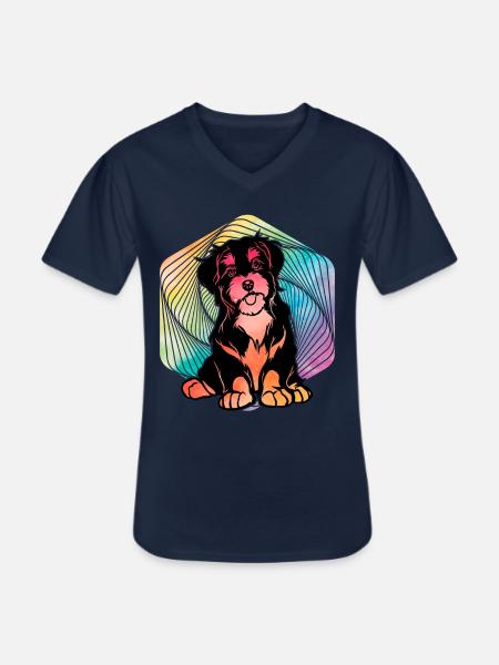 Havanese Retro - Men's V-Neck T-Shirt - navy