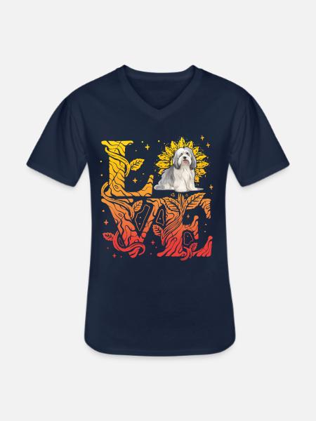 Havanese Dog Love - Men's V-Neck T-Shirt - navy