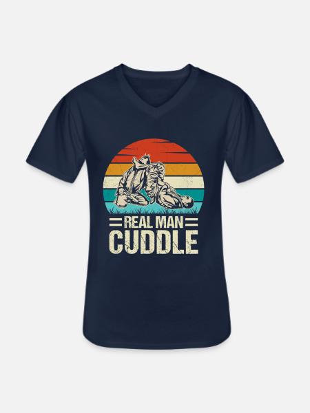 Real Man Cuddle Jiu-Jitsu - Männer-T-Shirt mit V-Ausschnitt - Navy