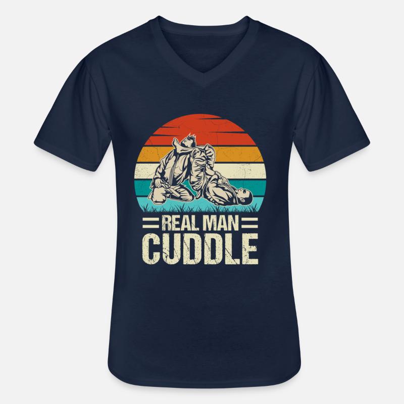 Real Man Cuddle Jiu-Jitsu - Männer-T-Shirt mit V-Ausschnitt - Navy