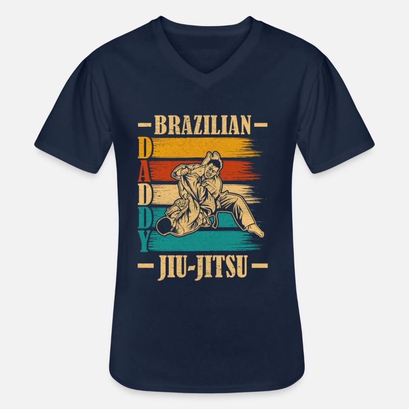 Brazilian Jiu-Jitsu Daddy - Männer-T-Shirt mit V-Ausschnitt - Navy