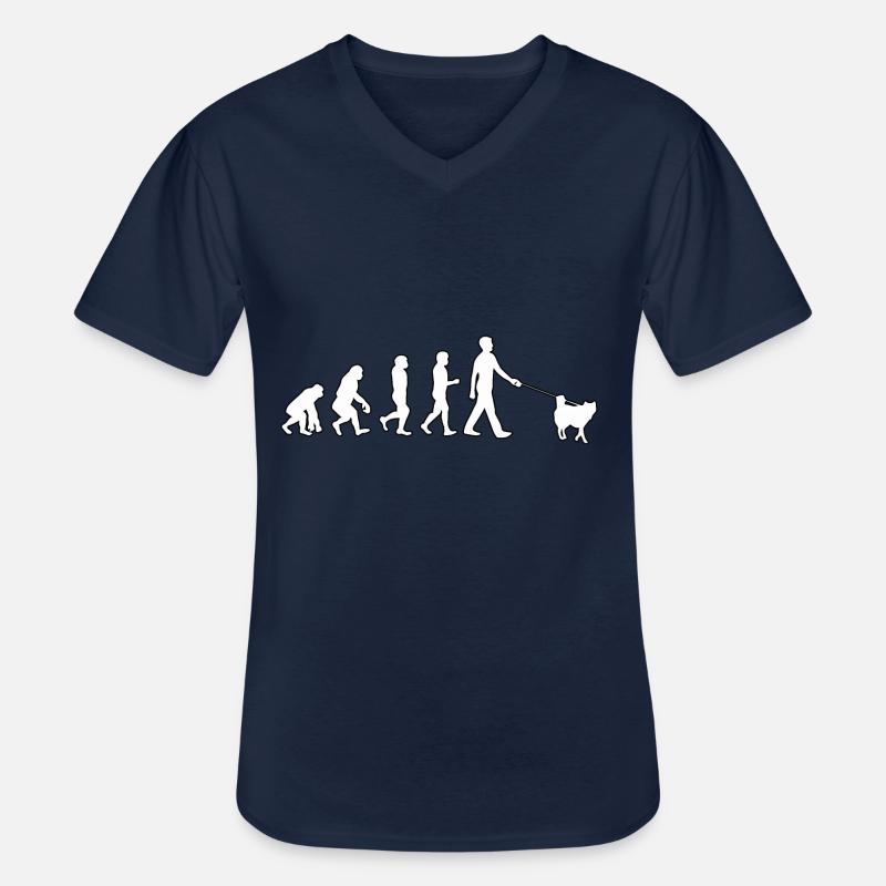 Husky Evolution - Men's V-Neck T-Shirt - navy