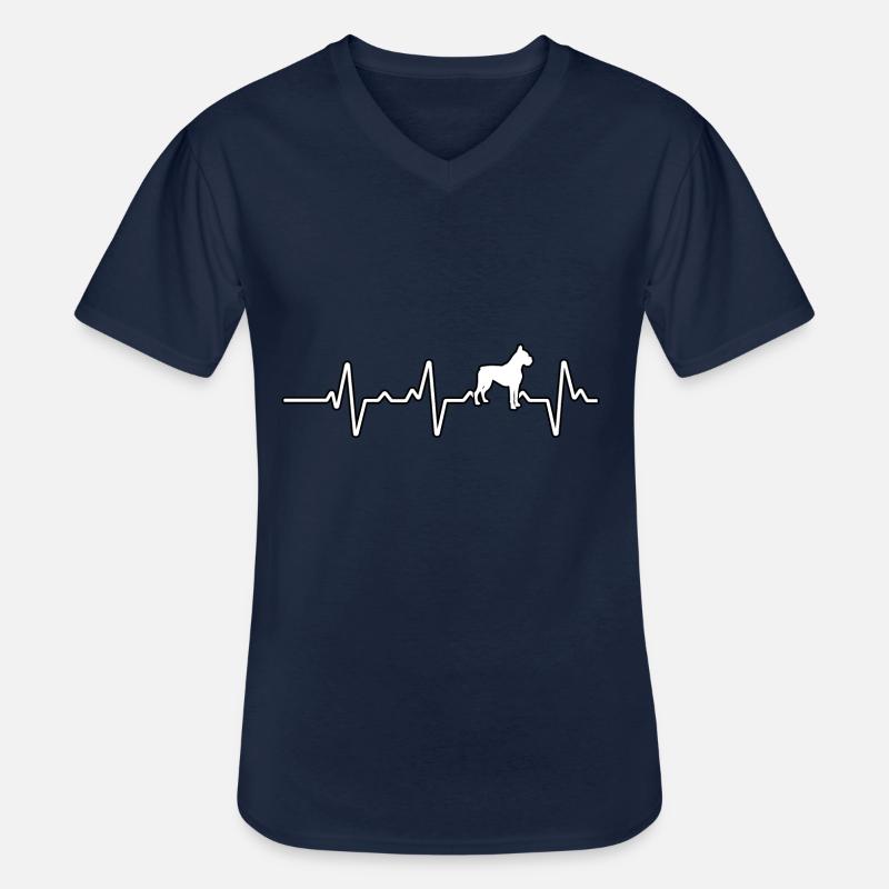 Boxer Herzschlag - Männer-T-Shirt mit V-Ausschnitt - Navy