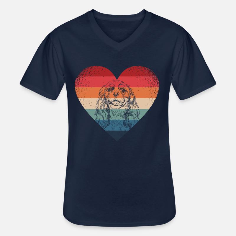 Cavalier King Charles Spaniel - Männer-T-Shirt mit V-Ausschnitt - Navy