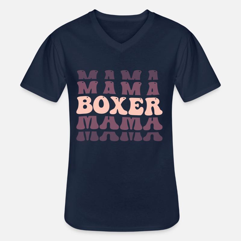 Boxer - Männer-T-Shirt mit V-Ausschnitt - Navy