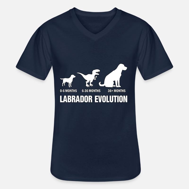 Labrador Evolution - Männer-T-Shirt mit V-Ausschnitt - Navy