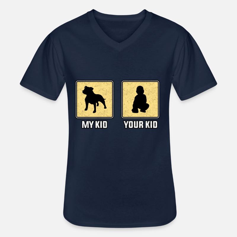 Your Kid My Kid - Men's V-Neck T-Shirt - navy
