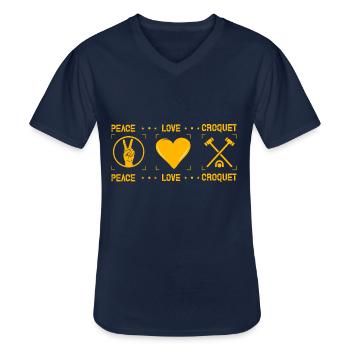 Croquet Peace Love - Männer-T-Shirt mit V-Ausschnitt - Navy - Vorne - AI Model Male 178 dark (178cm)