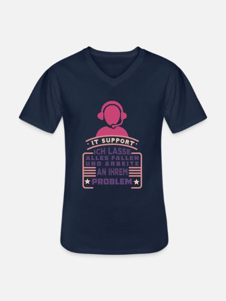 Umriss Eines Call-Center-Mitarbeiter - Männer-T-Shirt mit V-Ausschnitt - Navy