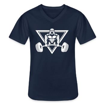 Puissance de gorille - T-shirt col V Homme - marine - Devant - AI Model Male 178 dark (178cm)