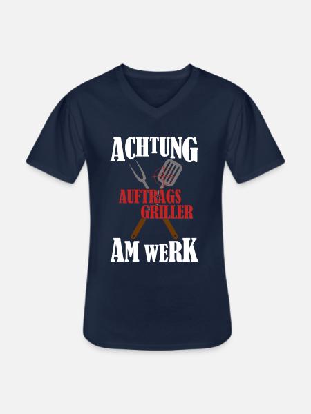 Lustige Grillsprüche - Männer-T-Shirt mit V-Ausschnitt - Navy