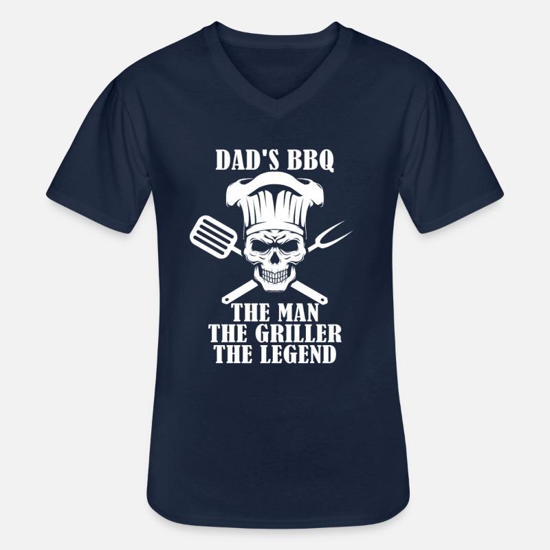 Dad's BBQ - Männer-T-Shirt mit V-Ausschnitt - Navy